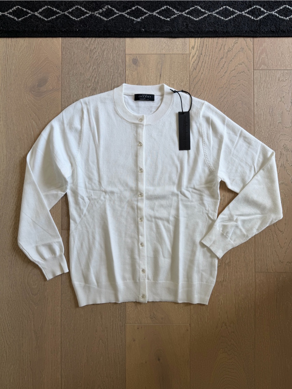 Made by Johnny Keep It Classic Round Ivory Cardigan